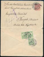 1915 Ajánlott levél kézzel írt ragjeggyel az USA-beli Osztrák-Magyar Követséghez, cenzúrázva, "VILLÁNY" - New York