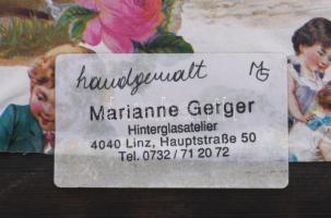 Gerger, Marianne (XX. sz. vége/XXI. sz. eleje): Ősz. Festett üveg (Hinterglasmalerei), hátoldalán cí...