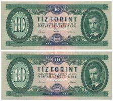 1962. 10Ft (2x) sorszámkövetők "A 110 258752 - A 110 258753" T:AU-XF Adamo F6