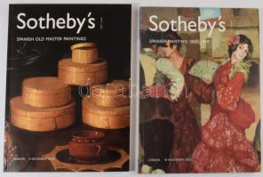 2003-2004 Sotheby's Spanish Painting 1850-1930. + Sotheby's Spanish Old Masters Paintings. London, Sotheby's, 118 p.; 150 p. Angol nyelven. Rendkívül gazdag képanyaggal illusztráltak. Kiadói papírkötések,