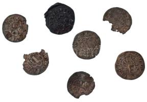 Vegyes, középkori Ag/billon érmetétel, közte Zsigmond T:F patina Mixed Ag/billon coin lot from the Medieval Ages, within Sigismund C:F patina