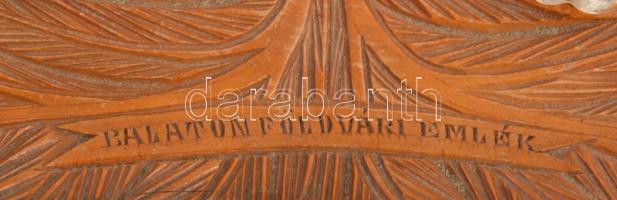 Íróasztali készlet faragott fa és üveg 22 cm