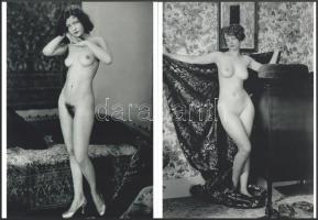 Modellek az 1920-as évekből, szolidan erotikus felvételek, 2 db modern nagyítás, jelzés nélkül, 21x15 cm