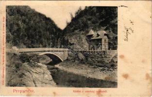 1906 Petrozsény, Petrosany; részlet a szurduki szorosból, híd. Herz Arnold és Grausam Károly kiadása / Pasul Surduc / mountain pass, bridge (fl)