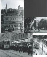 Budapesti villamosok (11, 81, 44, 76), eltérő időpontban készült felvételek, 4 db modern nagyítás, jelzés nélkül, 21x15 cm és 10x15 cm között