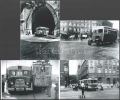 Budapesti autóbuszok (1, 3, 6, 12, 12, 9), eltérő időpontban készült felvételek, 6 db modern nagyítás, jelzés nélkül, 21x15 cm és 10x15 cm között