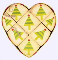 Szív alakú dobozban karácsonyi díszdobozok, 25x25 cm