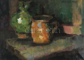 Nagy Oszkár (1893-1965): Csendélet. Olaj, vászon. Jelezve jobbra fent: Nagy Oszkár. Dublírozott. Fak...