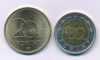 2002. 100Ft "Kossuth" + 2003. 20Ft "Deák Ferenc" T:AU