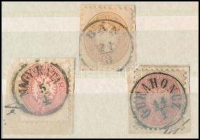 1864 5kr 2 db bélyeg + 15kr "NAGY-KÁTA" + "GURAHONCZ" + "BÁN"