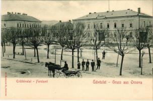 Orsova, Erdőhivatal, M. Kir. Állami Iskola. Hutterer G. kiadása / Forestamt / forestry office, school