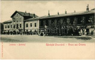 Orsova, Indóház, vasútállomás. Hutterer G. kiadása / railway station