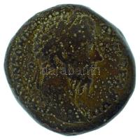 Római Birodalom 172-173 / Marcus Aurelius / Róma / Sestertius bronz (25,80g) T:F marásnyomok, patina Roman Empire 172-173 / Marcus Aurelius / Rome / Sestertius bronze "M ANTONI[NVS] AVG TR P XXVII / [IMP VI COS III] - S-C - RELIG AVG" Marcus Aurelius Mercury standing left on pedestal, holding caduceus and purse, within tetrastyle temple; on tympanum, cock, ram, and possibly caduceus, winged helmet and purse (25,80g) C:F milling marks, patina RIC III 1076