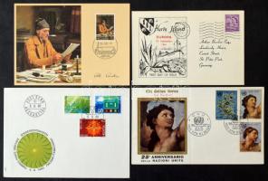 Vegyes, javarészt külföldi küldemény, kb 200 db, dobozban