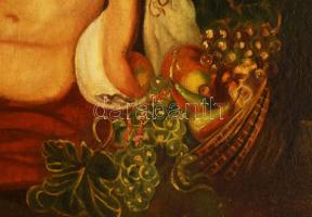 Jelzés nélkül, XIX. sz. vége/XX. sz. eleje: Puttók. Olaj, vászon. Sérült. Dekoratív fakeretben. 73x1...