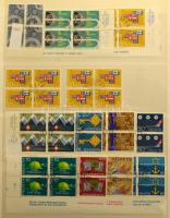 Svájc 1921-1978 Négyestömb összeállítás nagyalakú, csavaros album 12 oldalán, listával (Mi EUR 495.-)