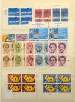 Svájc 1921-1978 Négyestömb összeállítás nagyalakú, csavaros album 12 oldalán, listával (Mi EUR 495.-...