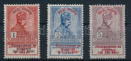 1914 Hadisegély (I.) 1K, 2K, 5K (** 84.000)