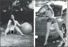 cca 1988 "Kertvárosi időtöltés", szolidan erotikus felvételek, 2 db modern nagyítás jelzés nélkül, 21x15 cm