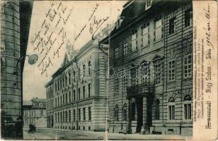 1902 Nagyszeben, Hermannstadt, Sibiu; Magy. áll. főgimnázium és evangélikus püspök háza / grammar school and bishop's palace (r)