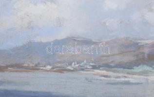 Bánsághi Vince (1881-1960): Strandolók, 1948. Pasztell, papír. Jelezve jobbra lent. Üvegezett fakere...