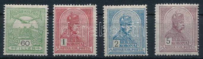 1913 Turul 60f, 1K, 2K, 5K álló vízjellel (22.300)