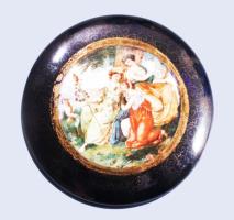 3 darabos Alt Wien készlet, két füles urnaváza mitológiai jelenettel, egyiken kis mázhiba 22 cm + bo...