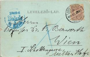 1899 Nagyszeben, Hermannstadt, Sibiu; Kleiner Ring. F. Binder / utca este holdfényben, Jickeli üzlet...