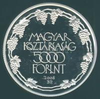 2008. 5000Ft Ag "Tokaji Történelmi Borvidék" T:PP Eredeti tokban és tanúsítvánnyal!