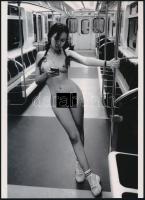 cca 1989 "Jegyellenőr munka nélkül", szolidan erotikus felvétel, 1 db modern nagyítás jelzés nélkül, 21x15 cm