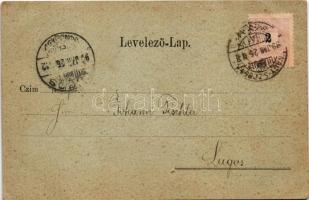 1899 Nagyszeben, Hermannstadt, Sibiu; Heltauergasse / Disznódi utca este holdfényben, Julius Boda cu...