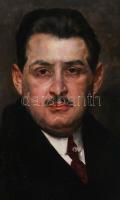 Karlovszky Bertalan (1858-1938): Juwelier Géza szőnyegkereskedő portréja, 1921. Olaj, fatábla. Jelez...