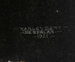 Karlovszky Bertalan (1858-1938): Juwelier Géza szőnyegkereskedő portréja, 1921. Olaj, fatábla. Jelez...