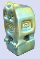Zsolnay robot bagoly, eozin mázas, jelzett (tervező: Nádor Judit), gyári folttal, m:16 cm