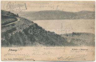 Tihany, kilátás a Balatonra. Pósa Endre kiadása (ázott / wet damage)