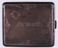 Ezüst (Ag) cigaretta tárca, gilosált, jelzett 94 g 9x8 cm
