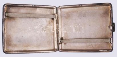 Ezüst (Ag) cigaretta tárca, gilosált, jelzett 94 g 9x8 cm