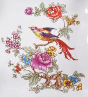 Hollóházi paradicsommadár mintás kínáló. Jelzett, hibátlan, 23x23 cm