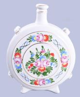 Hollóházi kézzel festett porcelán kulacs, jelzett, hibátlan, m: 22 cm