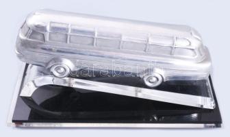 ca 1960 Ikarus 66 farmotoros busz korabeli asztali dísz. Fém öntvény, műanyag talpon. 20 cm