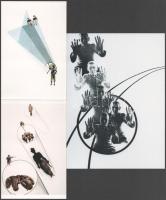 cca 1929 Moholy-Nagy László (1895-1946) magyar - amerikai fotográfus kollázsai, 3 db modern nagyítás, jelzés nélkül, 21x15 cm és 15x10 cm