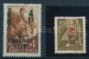 1945-1946 Béke I. 4P/4f az "N" betű tükörnyomatával + Betűs "Alj.I." tévnyomat (16.000)
