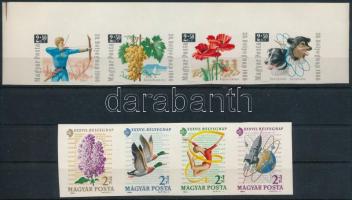 1964/1966 2 klf Bélyegnap vágott négyescsík (8.500) (ráncok / creases)