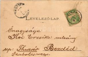 1902 Tiszadob, Gróf Andrássy Gyula kastélyának északi oldala. Klein Lajos kiadása (felületi sérülés ...