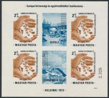 1973 Európai biztonsági és együttműködési konferencia vágott blokk (25.000) (halvány ujjlenyomat / finger print)