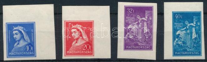1932 Szent Erzsébet ívszéli vágott sor (**25.000) (3 érték falcos / 3 stamps hinged)