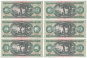 1962. 10Ft (6x) sorszámkövetők "A 851 167867 - A 851 167872" T:AU hullámos papír
Adamo F6