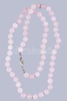Rózsakvarc nyaklánc, h: cca 60 cm