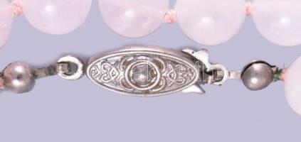 Rózsakvarc nyaklánc, h: cca 60 cm