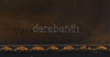 Koleszár S. István (XX. sz. első fele): Enteriőr festményekkel. Olaj, karton. Jelzett. Apró felületi...